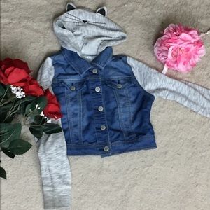 Cat and Jack Kitty Ear Denim Jacket